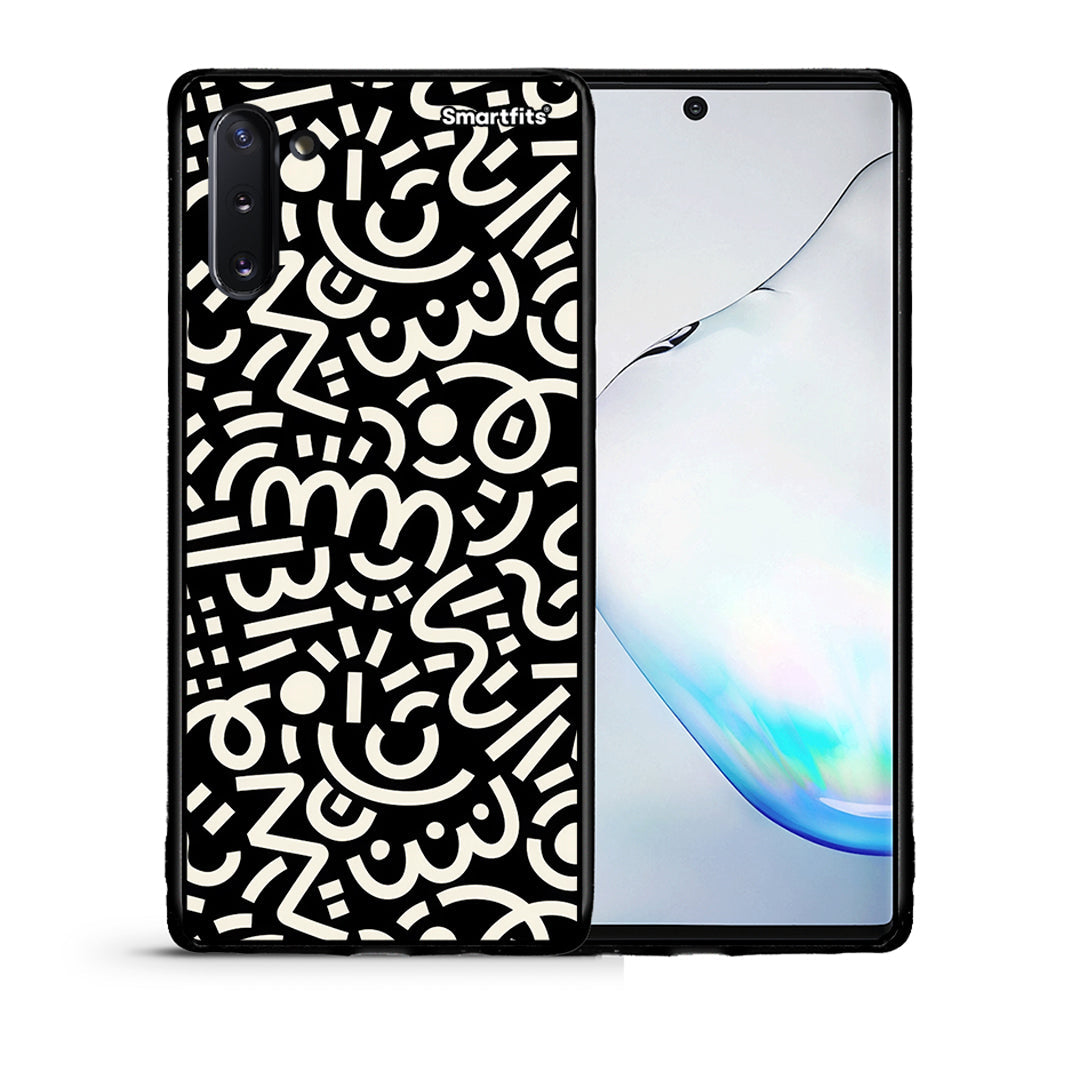 Θήκη Samsung Note 10 Doodle Art από τη Smartfits με σχέδιο στο πίσω μέρος και μαύρο περίβλημα | Samsung Note 10 Doodle Art case with colorful back and black bezels