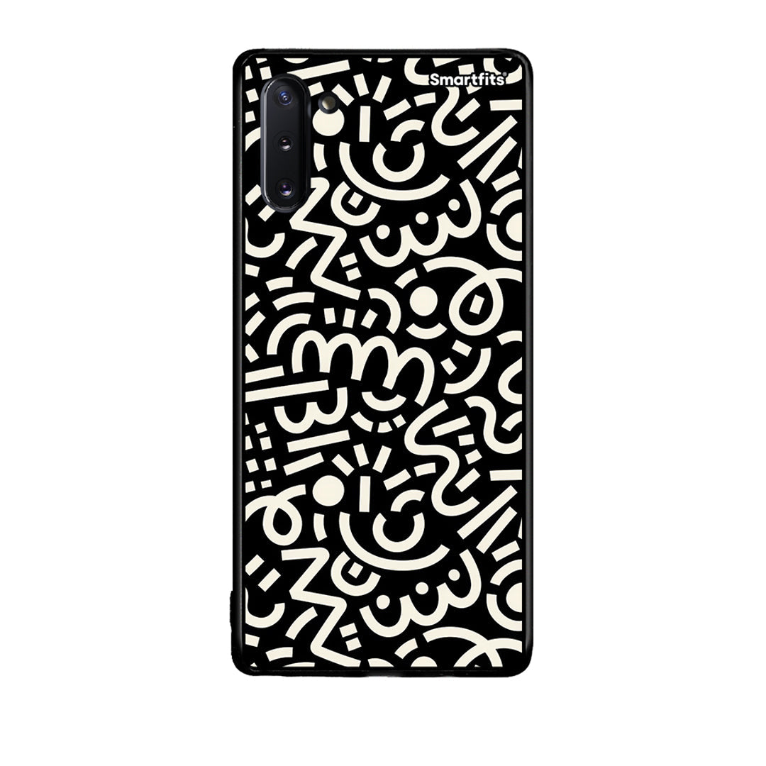 Samsung Note 10 Doodle Art Θήκη από τη Smartfits με σχέδιο στο πίσω μέρος και μαύρο περίβλημα | Smartphone case with colorful back and black bezels by Smartfits