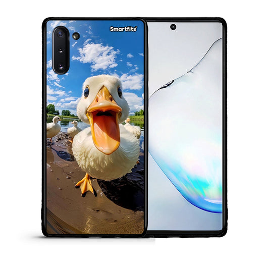 Θήκη Samsung Note 10 Duck Face από τη Smartfits με σχέδιο στο πίσω μέρος και μαύρο περίβλημα | Samsung Note 10 Duck Face case with colorful back and black bezels