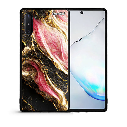 Θήκη Samsung Note 10 Glamorous Pink Marble από τη Smartfits με σχέδιο στο πίσω μέρος και μαύρο περίβλημα | Samsung Note 10 Glamorous Pink Marble case with colorful back and black bezels