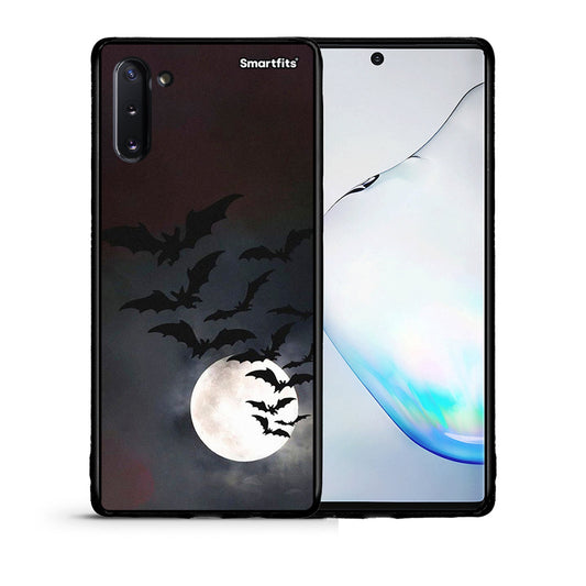 Θήκη Samsung Note 10 Halloween Bat Night από τη Smartfits με σχέδιο στο πίσω μέρος και μαύρο περίβλημα | Samsung Note 10 Halloween Bat Night case with colorful back and black bezels