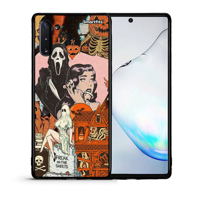 Θήκη Samsung Note 10 Halloween Collage από τη Smartfits με σχέδιο στο πίσω μέρος και μαύρο περίβλημα | Samsung Note 10 Halloween Collage case with colorful back and black bezels