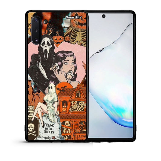 Θήκη Samsung Note 10 Halloween Collage από τη Smartfits με σχέδιο στο πίσω μέρος και μαύρο περίβλημα | Samsung Note 10 Halloween Collage case with colorful back and black bezels