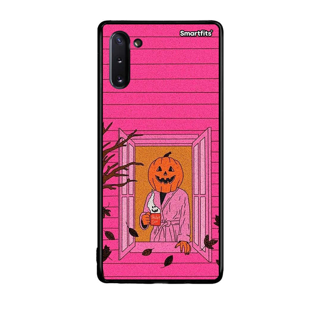 Samsung Note 10 Halloween Pumpkin Lady Θήκη από τη Smartfits με σχέδιο στο πίσω μέρος και μαύρο περίβλημα | Smartphone case with colorful back and black bezels by Smartfits