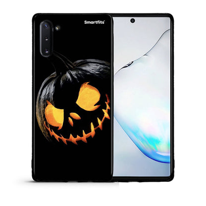 Θήκη Samsung Note 10 Halloween Scary Pumpkin από τη Smartfits με σχέδιο στο πίσω μέρος και μαύρο περίβλημα | Samsung Note 10 Halloween Scary Pumpkin case with colorful back and black bezels