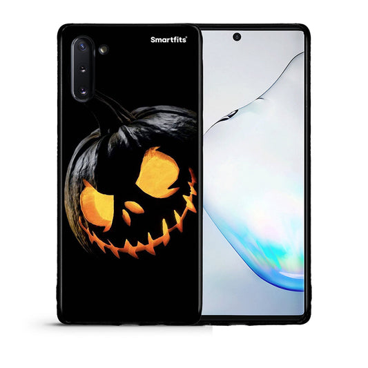 Θήκη Samsung Note 10 Halloween Scary Pumpkin από τη Smartfits με σχέδιο στο πίσω μέρος και μαύρο περίβλημα | Samsung Note 10 Halloween Scary Pumpkin case with colorful back and black bezels