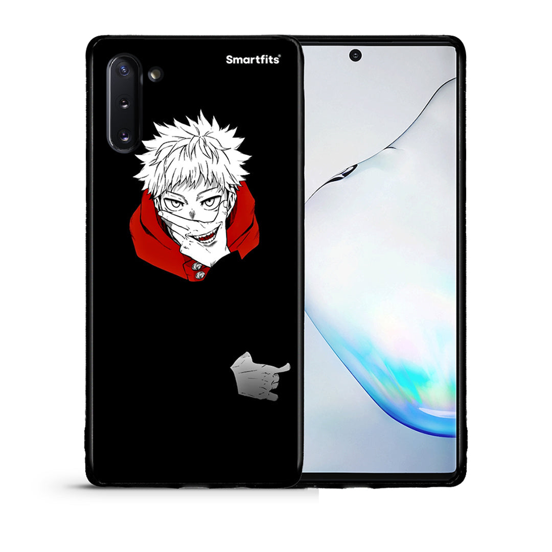 Θήκη Samsung Note 10 Itadori Anime από τη Smartfits με σχέδιο στο πίσω μέρος και μαύρο περίβλημα | Samsung Note 10 Itadori Anime case with colorful back and black bezels
