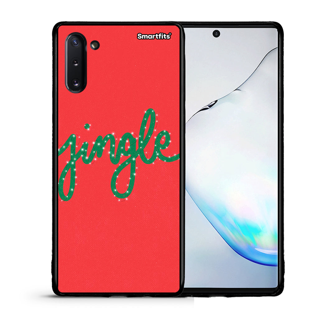 Θήκη Samsung Note 10 Jingle Xmas από τη Smartfits με σχέδιο στο πίσω μέρος και μαύρο περίβλημα | Samsung Note 10 Jingle Xmas case with colorful back and black bezels