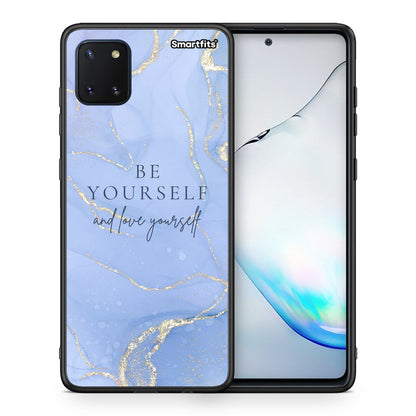 Θήκη Samsung Note 10 Lite Be Yourself από τη Smartfits με σχέδιο στο πίσω μέρος και μαύρο περίβλημα | Samsung Note 10 Lite Be Yourself case with colorful back and black bezels