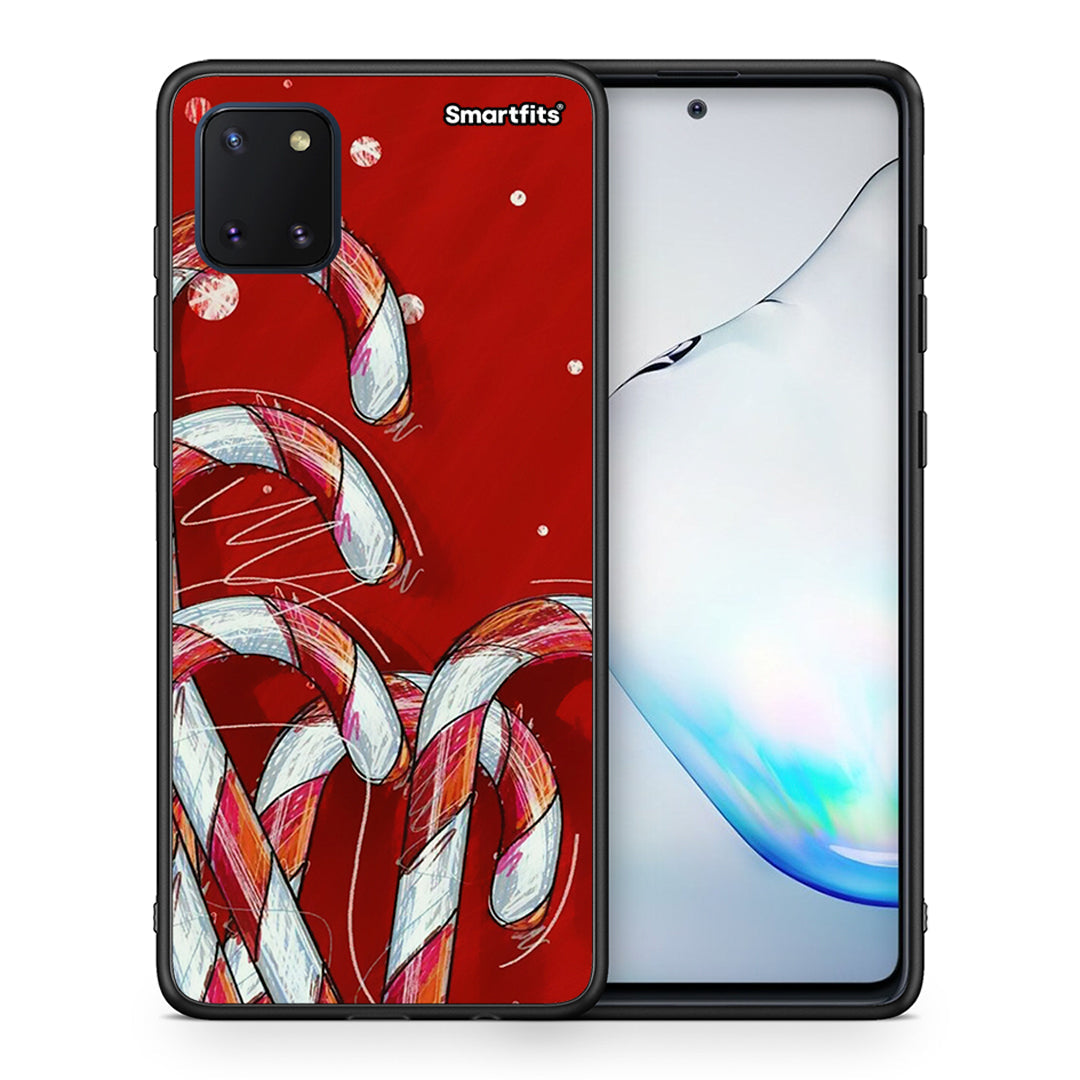 Θήκη Samsung Note 10 Lite Candy Cane από τη Smartfits με σχέδιο στο πίσω μέρος και μαύρο περίβλημα | Samsung Note 10 Lite Candy Cane case with colorful back and black bezels