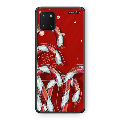 Samsung Note 10 Lite Candy Cane θήκη από τη Smartfits με σχέδιο στο πίσω μέρος και μαύρο περίβλημα | Smartphone case with colorful back and black bezels by Smartfits
