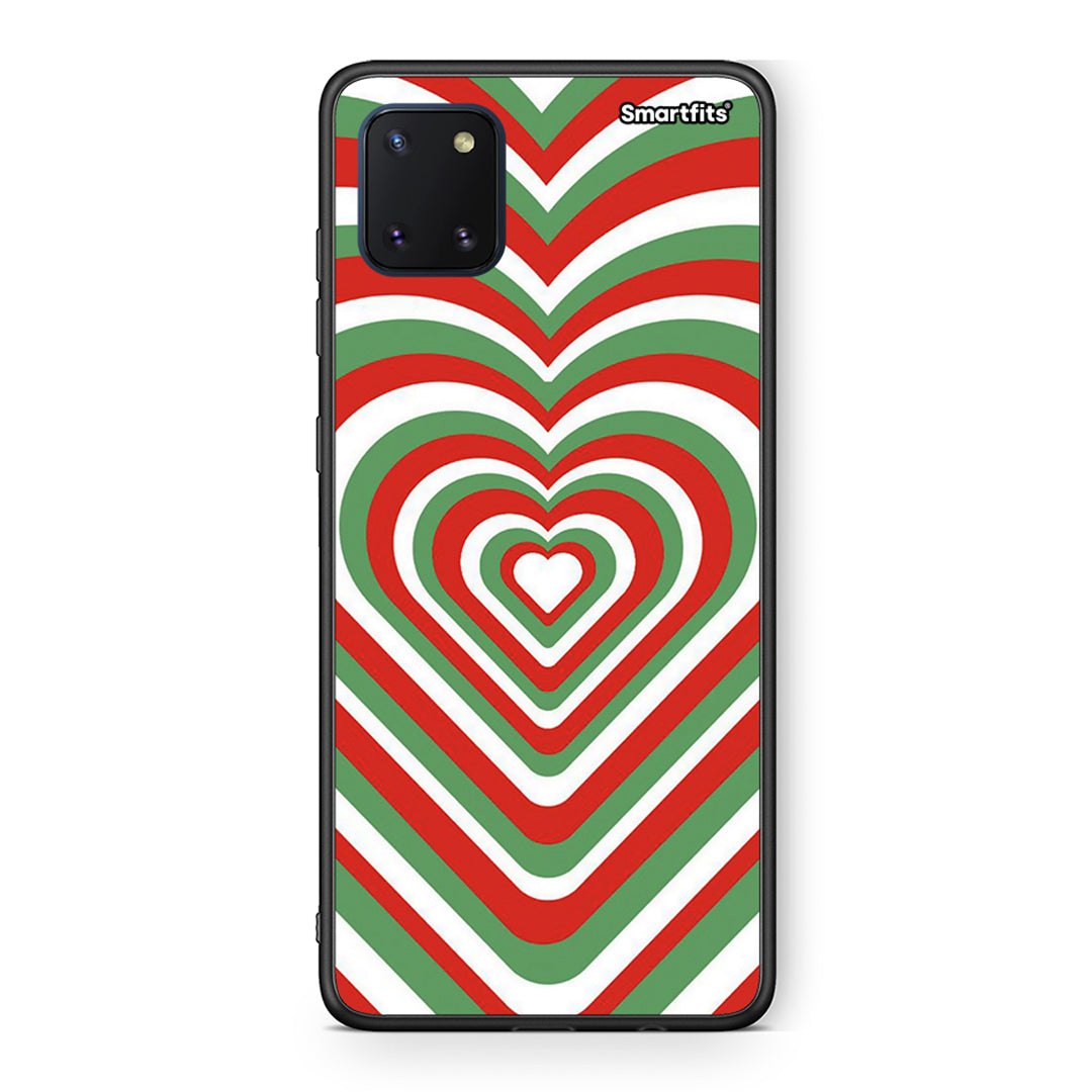 Samsung Note 10 Lite Christmas Hearts θήκη από τη Smartfits με σχέδιο στο πίσω μέρος και μαύρο περίβλημα | Smartphone case with colorful back and black bezels by Smartfits