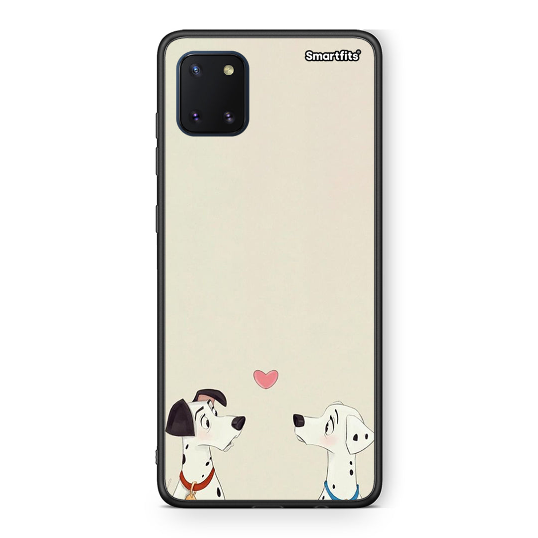 Samsung Note 10 Lite Dalmatians Love θήκη από τη Smartfits με σχέδιο στο πίσω μέρος και μαύρο περίβλημα | Smartphone case with colorful back and black bezels by Smartfits