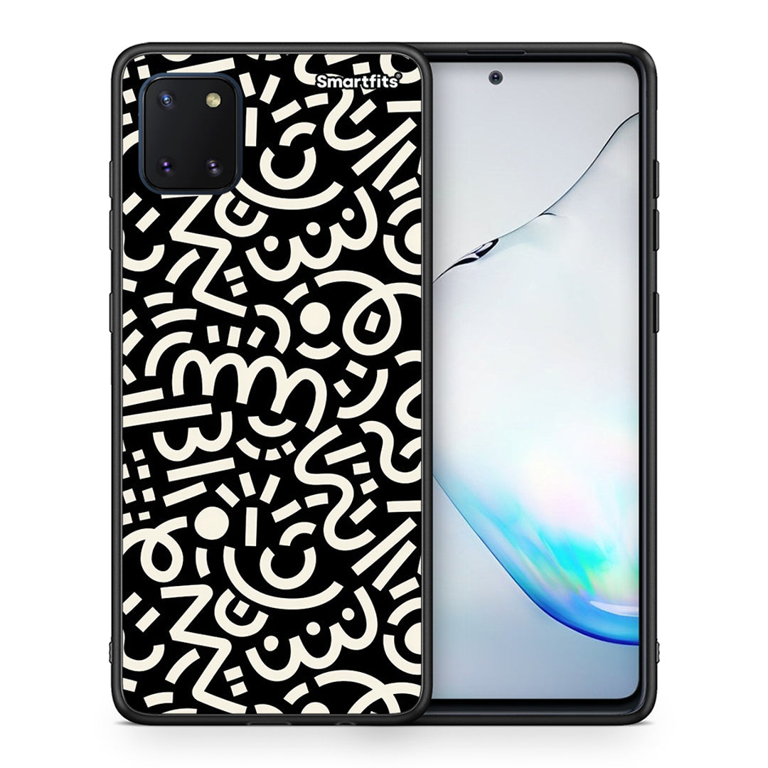 Θήκη Samsung Note 10 Lite Doodle Art από τη Smartfits με σχέδιο στο πίσω μέρος και μαύρο περίβλημα | Samsung Note 10 Lite Doodle Art case with colorful back and black bezels