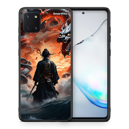 Θήκη Samsung Note 10 Lite Dragons Fight από τη Smartfits με σχέδιο στο πίσω μέρος και μαύρο περίβλημα | Samsung Note 10 Lite Dragons Fight case with colorful back and black bezels