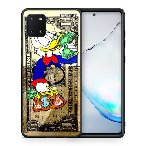 Θήκη Samsung Note 10 Lite Duck Money από τη Smartfits με σχέδιο στο πίσω μέρος και μαύρο περίβλημα | Samsung Note 10 Lite Duck Money case with colorful back and black bezels