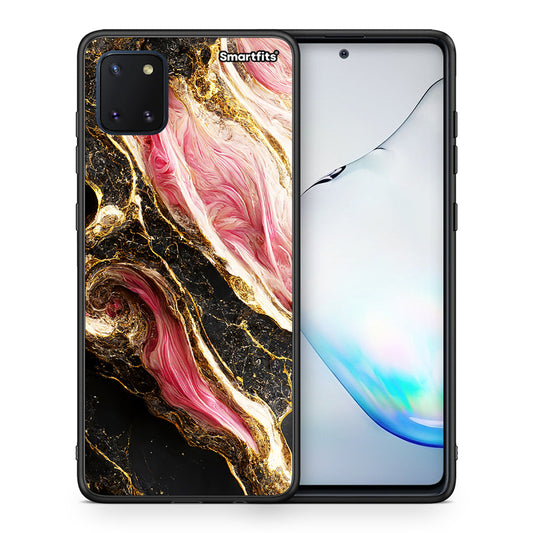 Θήκη Samsung Note 10 Lite Glamorous Pink Marble από τη Smartfits με σχέδιο στο πίσω μέρος και μαύρο περίβλημα | Samsung Note 10 Lite Glamorous Pink Marble case with colorful back and black bezels