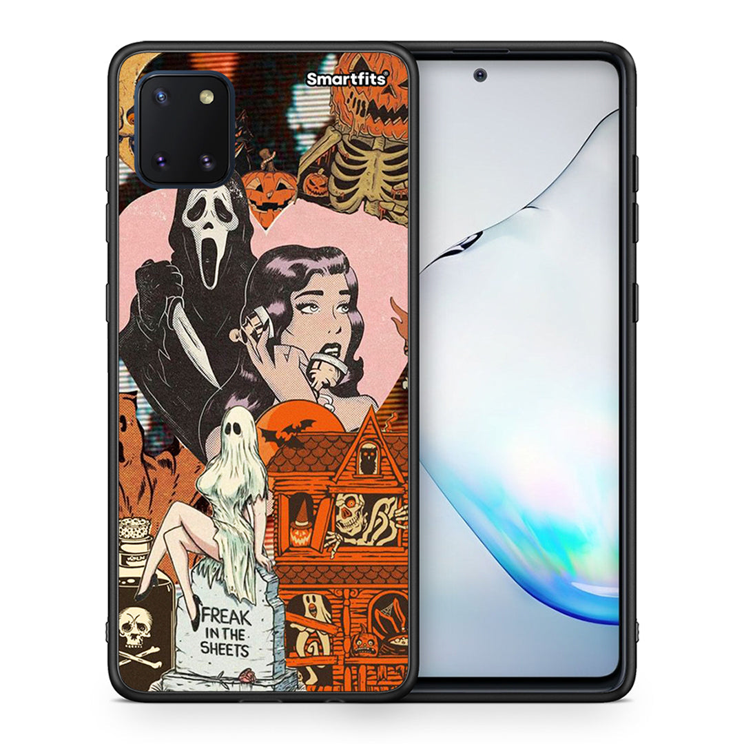 Θήκη Samsung Note 10 Lite Halloween Collage από τη Smartfits με σχέδιο στο πίσω μέρος και μαύρο περίβλημα | Samsung Note 10 Lite Halloween Collage case with colorful back and black bezels