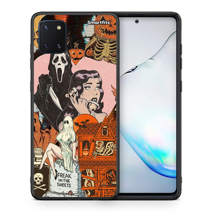 Θήκη Samsung Note 10 Lite Halloween Collage από τη Smartfits με σχέδιο στο πίσω μέρος και μαύρο περίβλημα | Samsung Note 10 Lite Halloween Collage case with colorful back and black bezels