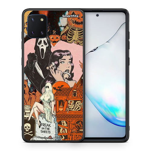 Θήκη Samsung Note 10 Lite Halloween Collage από τη Smartfits με σχέδιο στο πίσω μέρος και μαύρο περίβλημα | Samsung Note 10 Lite Halloween Collage case with colorful back and black bezels