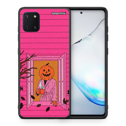 Θήκη Samsung Note 10 Lite Halloween Pumpkin Lady από τη Smartfits με σχέδιο στο πίσω μέρος και μαύρο περίβλημα | Samsung Note 10 Lite Halloween Pumpkin Lady case with colorful back and black bezels