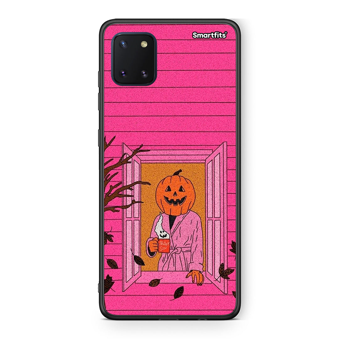 Samsung Note 10 Lite Halloween Pumpkin Lady Θήκη από τη Smartfits με σχέδιο στο πίσω μέρος και μαύρο περίβλημα | Smartphone case with colorful back and black bezels by Smartfits