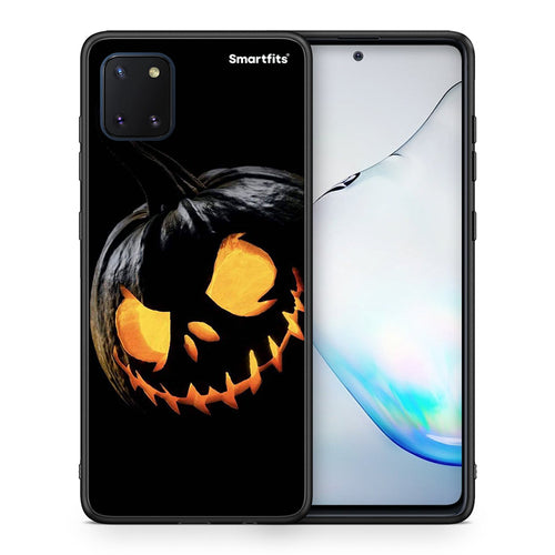 Θήκη Samsung Note 10 Lite Halloween Scary Pumpkin από τη Smartfits με σχέδιο στο πίσω μέρος και μαύρο περίβλημα | Samsung Note 10 Lite Halloween Scary Pumpkin case with colorful back and black bezels