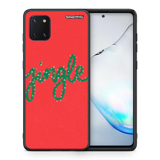 Θήκη Samsung Note 10 Lite Jingle Xmas από τη Smartfits με σχέδιο στο πίσω μέρος και μαύρο περίβλημα | Samsung Note 10 Lite Jingle Xmas case with colorful back and black bezels