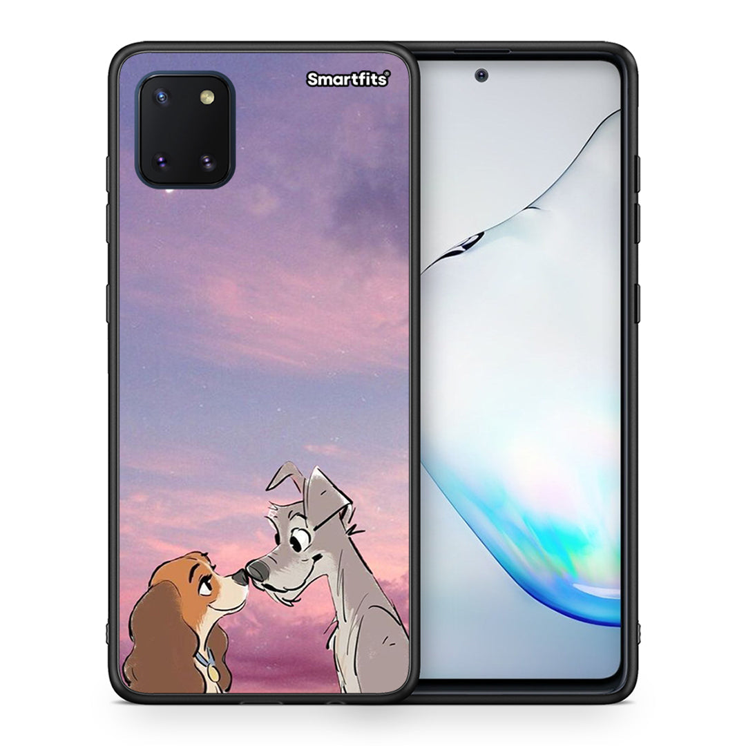 Θήκη Samsung Note 10 Lite Lady And Tramp από τη Smartfits με σχέδιο στο πίσω μέρος και μαύρο περίβλημα | Samsung Note 10 Lite Lady And Tramp case with colorful back and black bezels