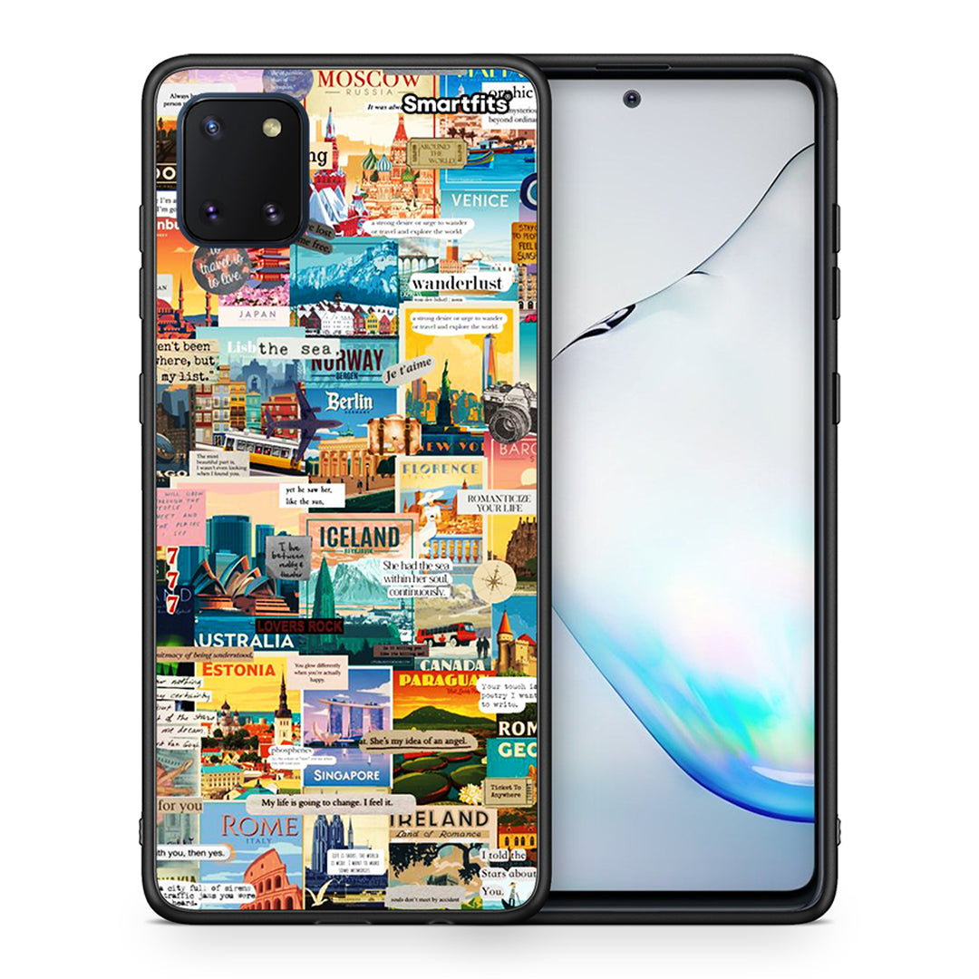 Θήκη Samsung Note 10 Lite Live To Travel από τη Smartfits με σχέδιο στο πίσω μέρος και μαύρο περίβλημα | Samsung Note 10 Lite Live To Travel case with colorful back and black bezels