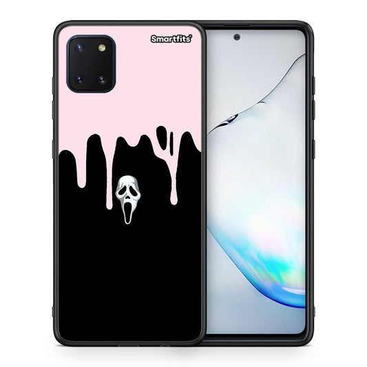 Θήκη Samsung Note 10 Lite Melting Halloween Mask από τη Smartfits με σχέδιο στο πίσω μέρος και μαύρο περίβλημα | Samsung Note 10 Lite Melting Halloween Mask case with colorful back and black bezels