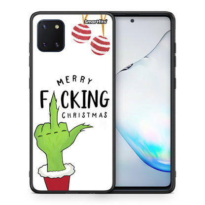 Θήκη Samsung Note 10 Lite Merry F Xmas από τη Smartfits με σχέδιο στο πίσω μέρος και μαύρο περίβλημα | Samsung Note 10 Lite Merry F Xmas case with colorful back and black bezels