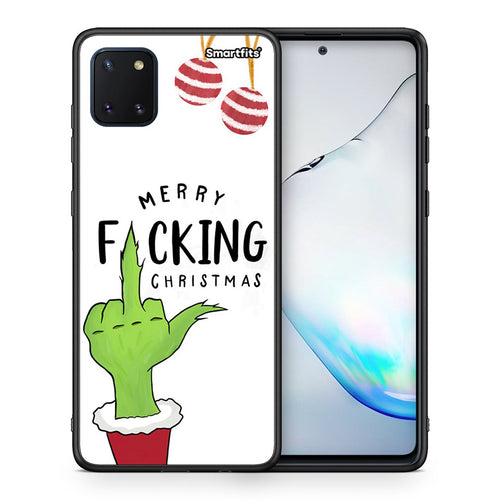 Θήκη Samsung Note 10 Lite Merry F Xmas από τη Smartfits με σχέδιο στο πίσω μέρος και μαύρο περίβλημα | Samsung Note 10 Lite Merry F Xmas case with colorful back and black bezels