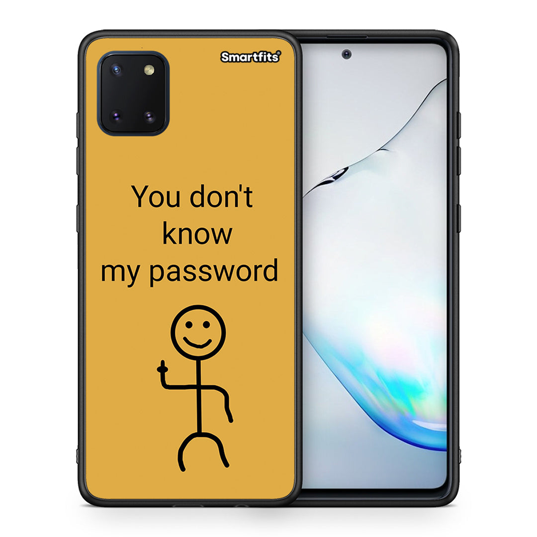 Θήκη Samsung Note 10 Lite My Password από τη Smartfits με σχέδιο στο πίσω μέρος και μαύρο περίβλημα | Samsung Note 10 Lite My Password case with colorful back and black bezels