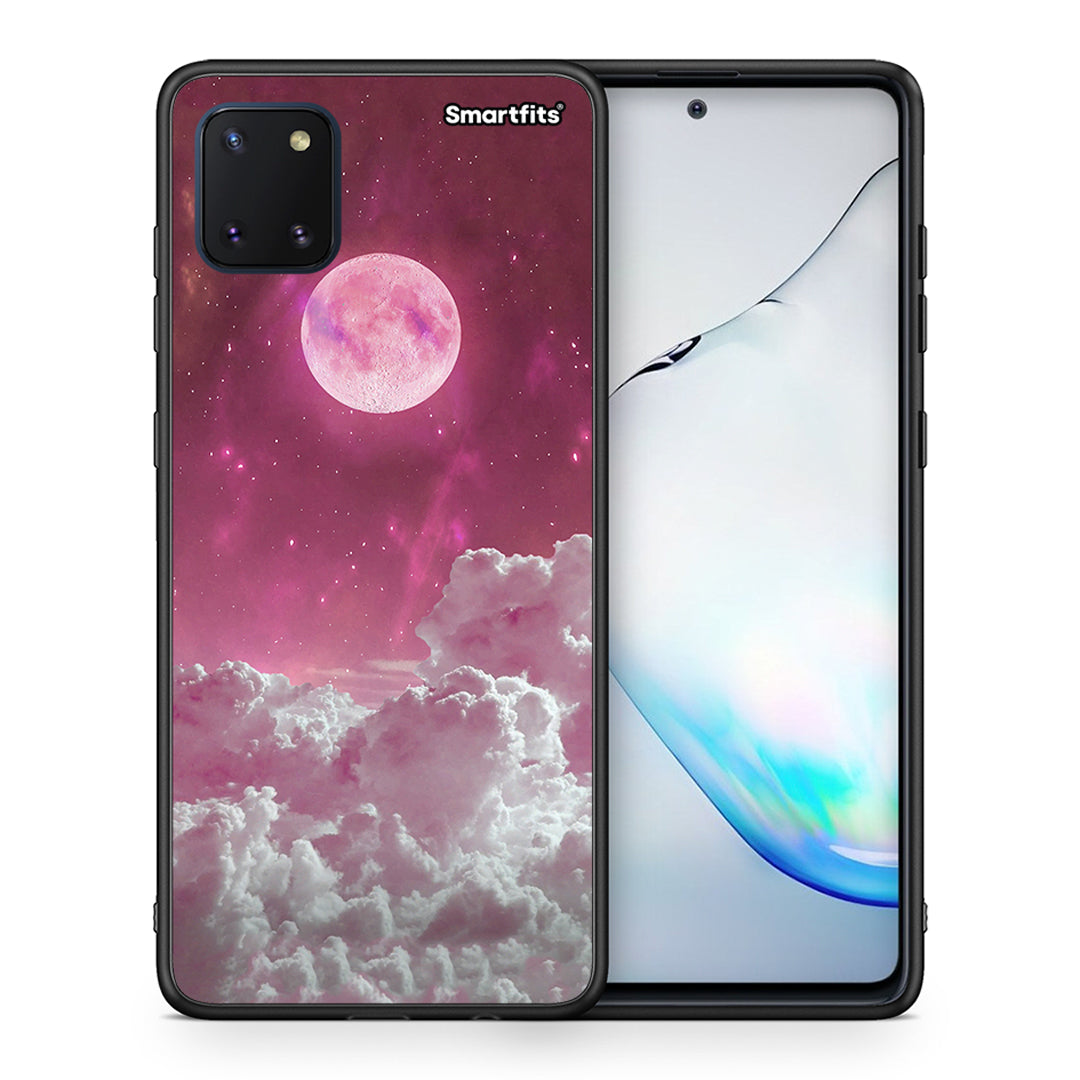 Θήκη Samsung Note 10 Lite Pink Moon από τη Smartfits με σχέδιο στο πίσω μέρος και μαύρο περίβλημα | Samsung Note 10 Lite Pink Moon case with colorful back and black bezels