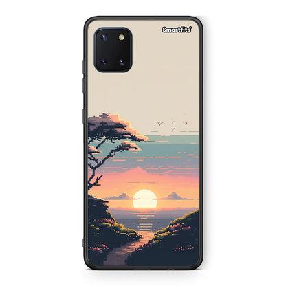 Samsung Note 10 Lite Pixel Sunset Θήκη από τη Smartfits με σχέδιο στο πίσω μέρος και μαύρο περίβλημα | Smartphone case with colorful back and black bezels by Smartfits