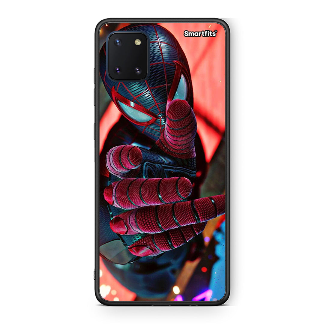 Samsung Note 10 Lite Spider Hand Θήκη από τη Smartfits με σχέδιο στο πίσω μέρος και μαύρο περίβλημα | Smartphone case with colorful back and black bezels by Smartfits