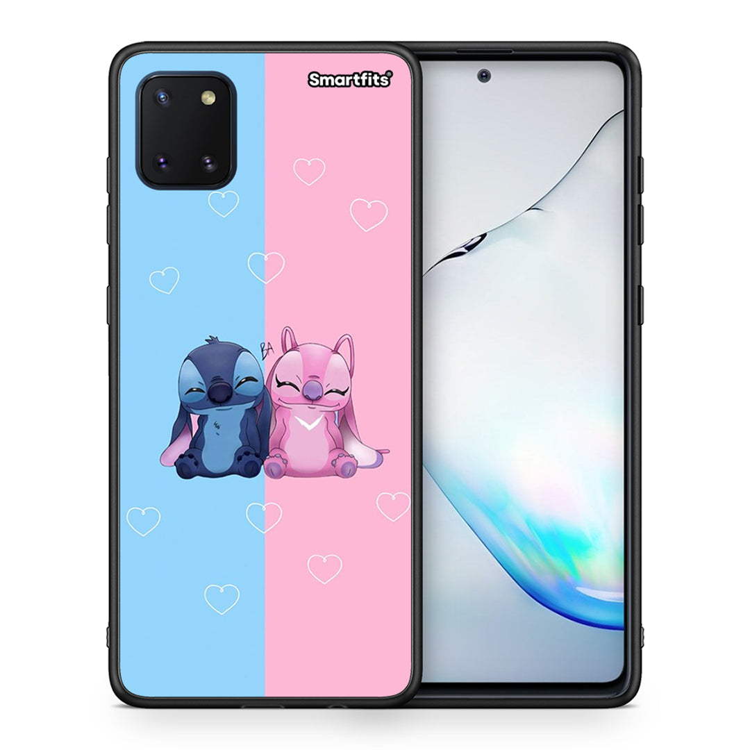 Θήκη Samsung Note 10 Lite Stitch And Angel από τη Smartfits με σχέδιο στο πίσω μέρος και μαύρο περίβλημα | Samsung Note 10 Lite Stitch And Angel case with colorful back and black bezels