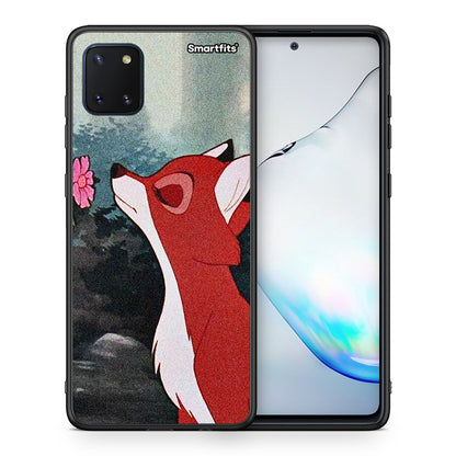 Θήκη Samsung Note 10 Lite Tod And Vixey Love 2 από τη Smartfits με σχέδιο στο πίσω μέρος και μαύρο περίβλημα | Samsung Note 10 Lite Tod And Vixey Love 2 case with colorful back and black bezels