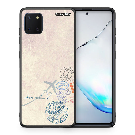 Θήκη Samsung Note 10 Lite Where Next από τη Smartfits με σχέδιο στο πίσω μέρος και μαύρο περίβλημα | Samsung Note 10 Lite Where Next case with colorful back and black bezels