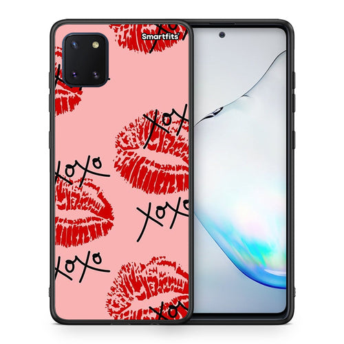 Θήκη Samsung Note 10 Lite XOXO Lips από τη Smartfits με σχέδιο στο πίσω μέρος και μαύρο περίβλημα | Samsung Note 10 Lite XOXO Lips case with colorful back and black bezels