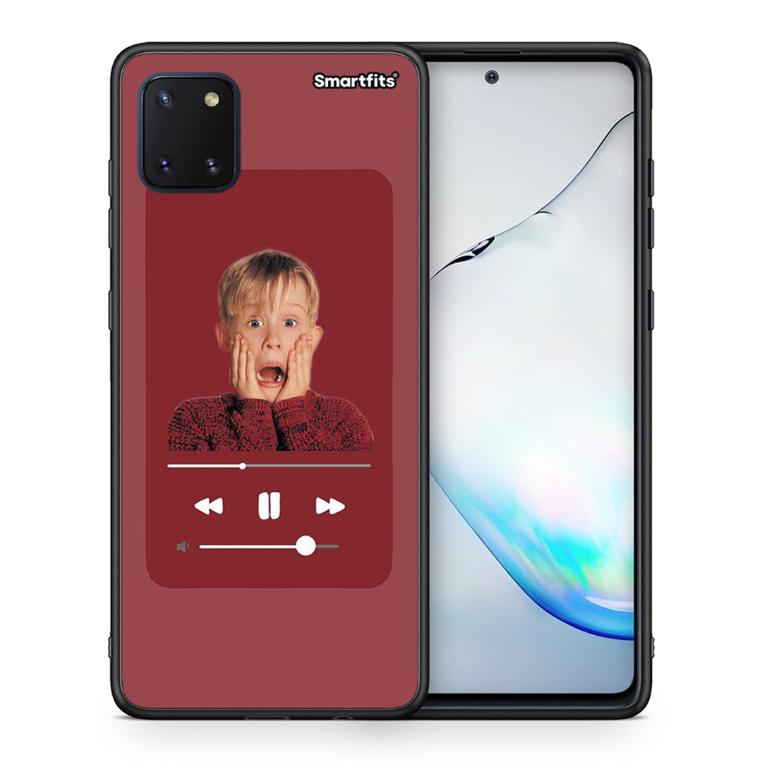 Θήκη Samsung Note 10 Lite Xmas Alone Music από τη Smartfits με σχέδιο στο πίσω μέρος και μαύρο περίβλημα | Samsung Note 10 Lite Xmas Alone Music case with colorful back and black bezels