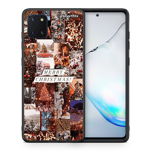 Θήκη Samsung Note 10 Lite Xmas Collage από τη Smartfits με σχέδιο στο πίσω μέρος και μαύρο περίβλημα | Samsung Note 10 Lite Xmas Collage case with colorful back and black bezels