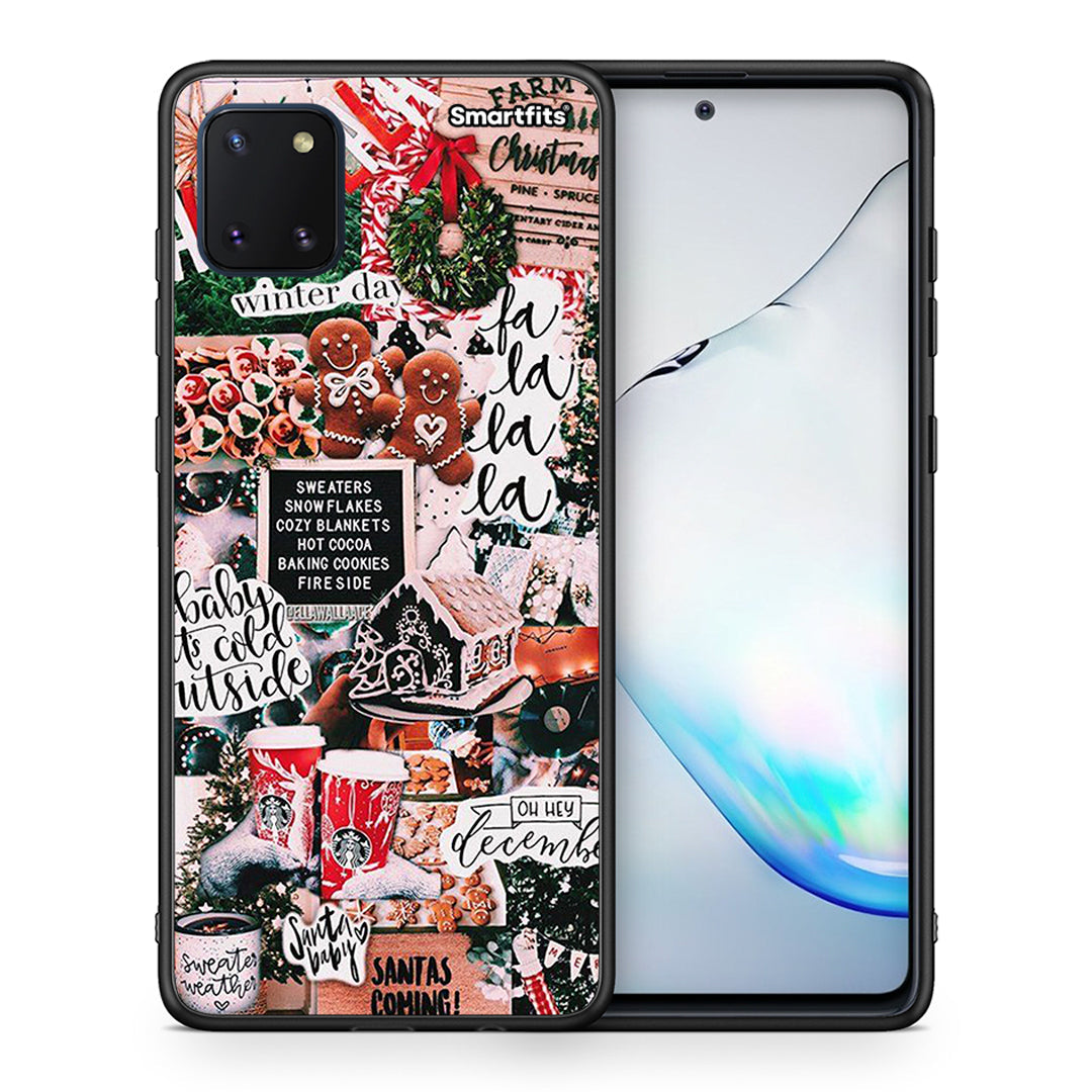 Θήκη Samsung Note 10 Lite Xmas Habbits από τη Smartfits με σχέδιο στο πίσω μέρος και μαύρο περίβλημα | Samsung Note 10 Lite Xmas Habbits case with colorful back and black bezels
