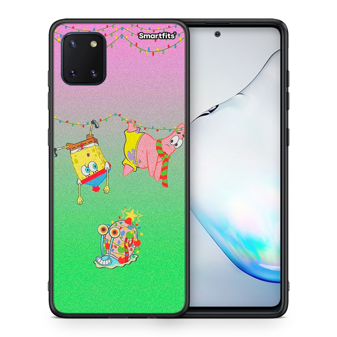 Θήκη Samsung Note 10 Lite Xmas Lights από τη Smartfits με σχέδιο στο πίσω μέρος και μαύρο περίβλημα | Samsung Note 10 Lite Xmas Lights case with colorful back and black bezels