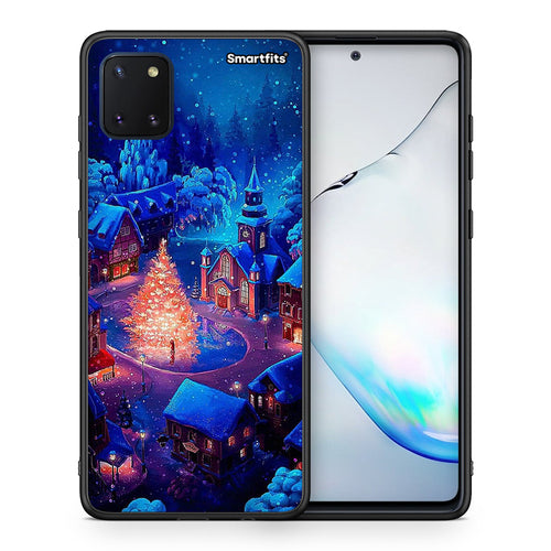 Θήκη Samsung Note 10 Lite Xmas Village από τη Smartfits με σχέδιο στο πίσω μέρος και μαύρο περίβλημα | Samsung Note 10 Lite Xmas Village case with colorful back and black bezels