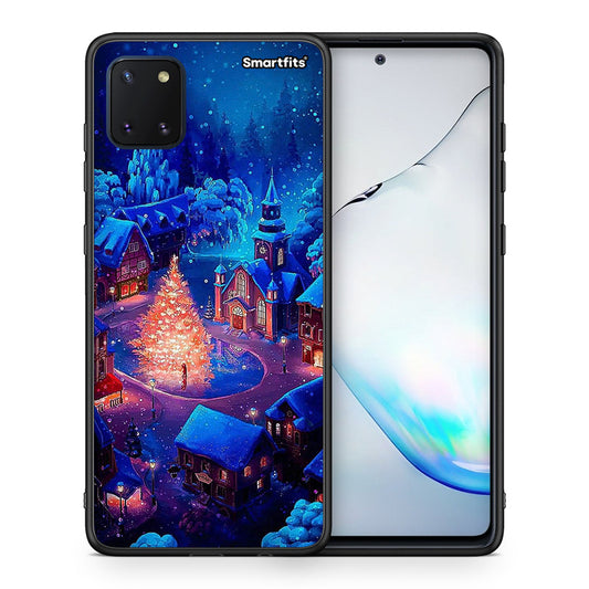 Θήκη Samsung Note 10 Lite Xmas Village από τη Smartfits με σχέδιο στο πίσω μέρος και μαύρο περίβλημα | Samsung Note 10 Lite Xmas Village case with colorful back and black bezels