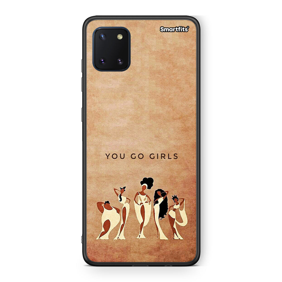 Samsung Note 10 Lite You Go Girl θήκη από τη Smartfits με σχέδιο στο πίσω μέρος και μαύρο περίβλημα | Smartphone case with colorful back and black bezels by Smartfits