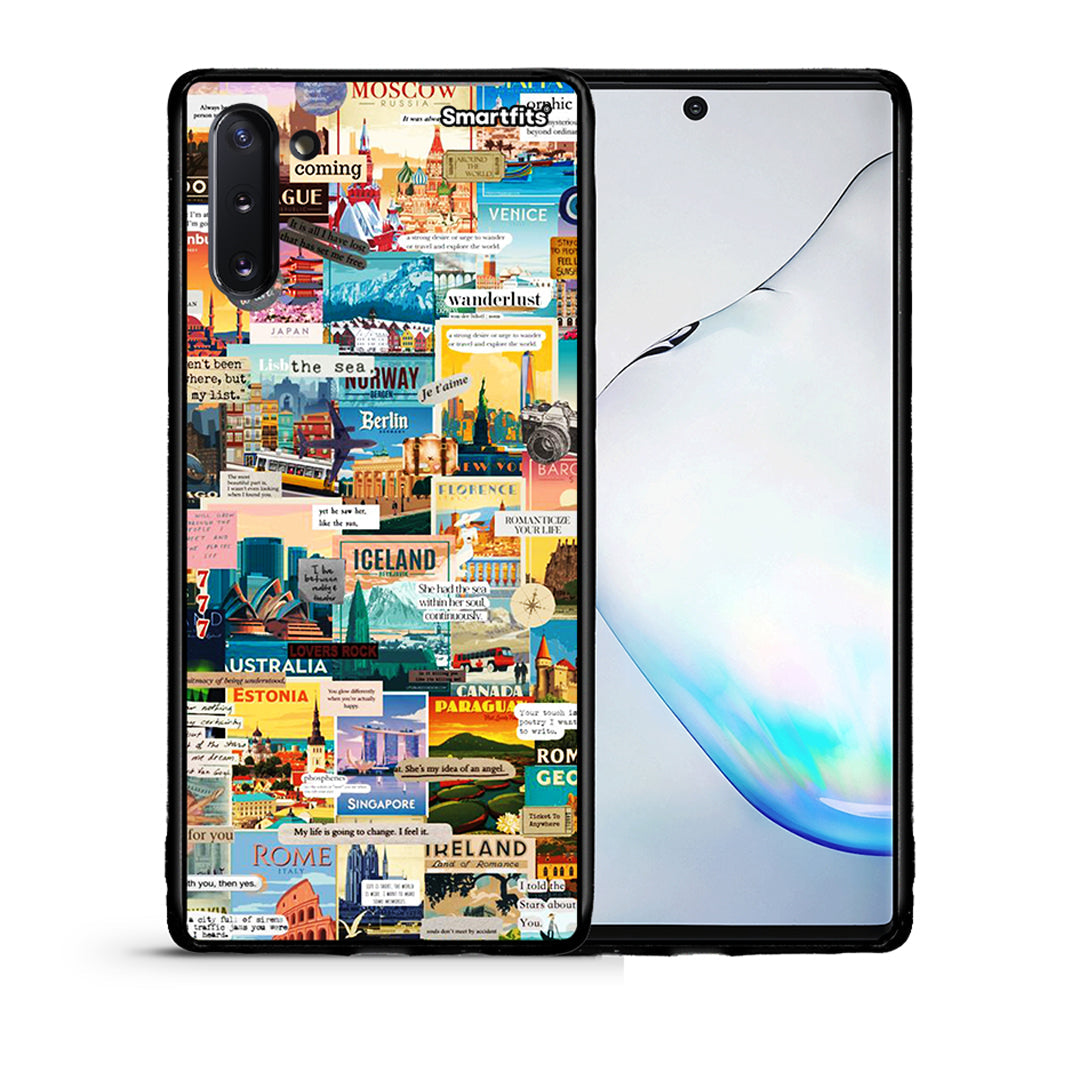 Θήκη Samsung Note 10 Live To Travel από τη Smartfits με σχέδιο στο πίσω μέρος και μαύρο περίβλημα | Samsung Note 10 Live To Travel case with colorful back and black bezels