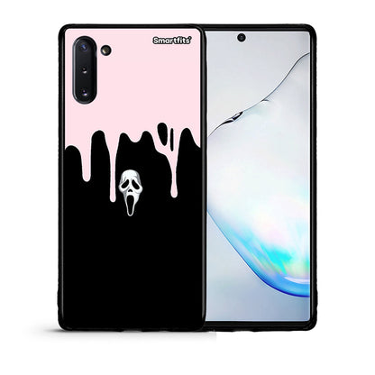 Θήκη Samsung Note 10 Melting Halloween Mask από τη Smartfits με σχέδιο στο πίσω μέρος και μαύρο περίβλημα | Samsung Note 10 Melting Halloween Mask case with colorful back and black bezels